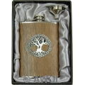 8oz 'Celtic Tree of Life'  American Walnut Wood Flask & Funnel Gift Set