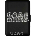 "Four Monkeys" Ultra Slim King Black Matte Card Case