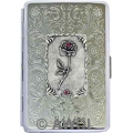 100mm 'Rose Panel' Florentine Chrome Cigarette Case