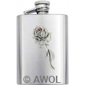 3.5oz 'Long Rose' Premium Satin Boot Flask