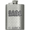 3.5oz 'Four Monkey' Honeycomb Chrome Boot Flask