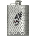 3.5oz 'Flaming Skull' Honeycomb Chrome Boot Flask