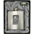 8oz 'Wolf in the Woods' Heavy Gauge Premium Satin Flask & Funnel Gift Set