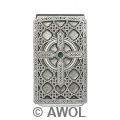 "Celtic Cross Circle" Pewter Panel Silver Tone Money Clip