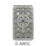 "Celtic Cross Circle" Pewter Panel Silver Tone Money Clip