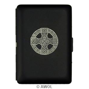 "Celtic Cross Shield" Ultra Slim King Black Matte Card Case