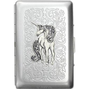 "Glitter Unicorn" Ultra Slim King Florentine Satin Card Case