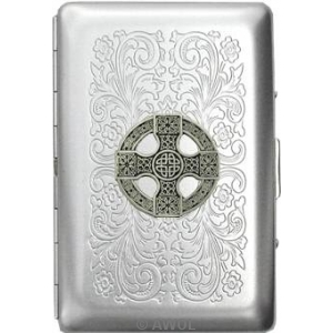 "Celtic Cross Shield" Ultra Slim King Florentine Satin Card Case