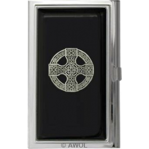 "Celtic Cross Shield" Black Epoxy Business Card Case