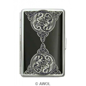 100mm 'Celtic Ying Yang Dragon' Black Epoxy Cigarette Case