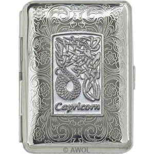 Slim King 'Celtic Zodiac Capricorn' Florentine Chrome Pocket Case