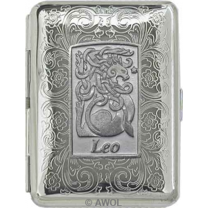 Slim King 'Celtic Zodiac Leo' Florentine Chrome Pocket Case