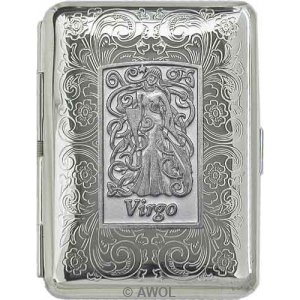 Slim King 'Celtic Zodiac Virgo' Florentine Chrome Pocket Case