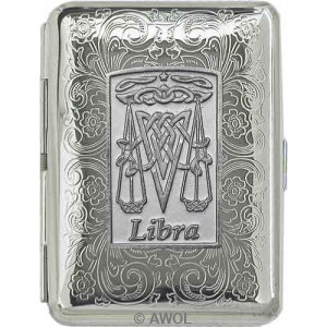 Slim King 'Celtic Zodiac Libra' Florentine Chrome Pocket Case