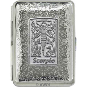 Slim King 'Celtic Zodiac Scorpio' Florentine Chrome Pocket Case