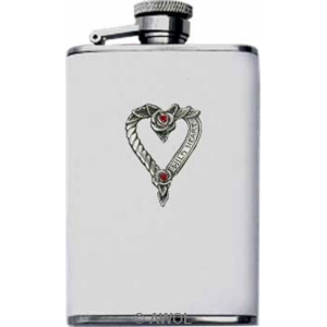 3.5oz 'Wild Heart' White Genuine Leather Flask