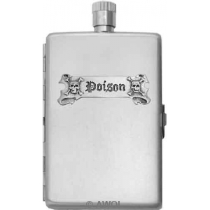 2oz 'Poison' Satin Flask & Cigarette Case Comb