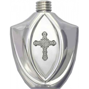 5oz 'Gothic Celtic Cross' Premium Winged Chrome Flask