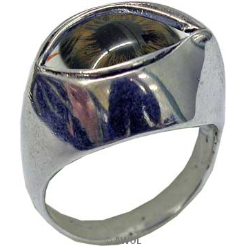 Jewelry Gifts :: Metal Eye Rings :: Plain Metal Dark Brown Eye Ring ...
