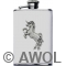 3.5oz 'Rearing Unicorn' White Genuine Leather Flask