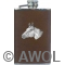 3.5oz 'Horse Head' Brown Genuine Leather Boot Flask