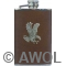 3.5oz 'Flying Eagle' Brown Genuine Leather Boot Flask